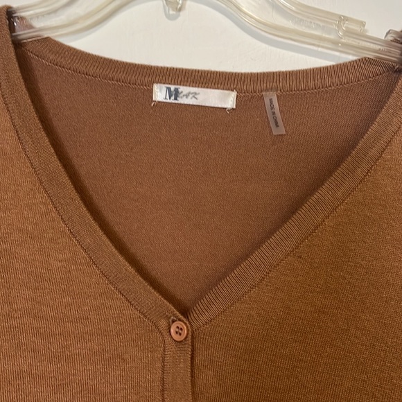 Light Brown v neck cardigan - Picture 3 of 4